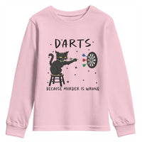 Funny Grumpy Cat Darts Youth Sweatshirt Because Murder Is Wrong - Wonder Print Shop
