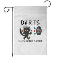 Funny Grumpy Cat Dart Player Garden Flag Because Murder Is Wrong Pub Game Gift - Wonder Print Shop