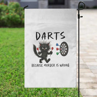 Funny Grumpy Cat Dart Player Garden Flag Because Murder Is Wrong Pub Game Gift - Wonder Print Shop