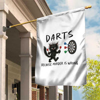 Funny Grumpy Cat Dart Player Garden Flag Because Murder Is Wrong Pub Game Gift - Wonder Print Shop