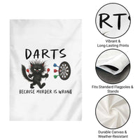 Funny Grumpy Cat Dart Player Garden Flag Because Murder Is Wrong Pub Game Gift - Wonder Print Shop