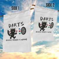 Funny Grumpy Cat Dart Player Garden Flag Because Murder Is Wrong Pub Game Gift - Wonder Print Shop