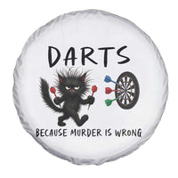 Funny Grumpy Cat Dart Player Spare Tire Cover Because Murder Is Wrong Pub Game Gift - Wonder Print Shop