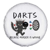 Funny Grumpy Cat Dart Player Spare Tire Cover Because Murder Is Wrong Pub Game Gift - Wonder Print Shop
