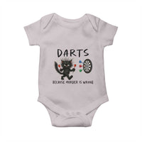 Funny Grumpy Cat Dart Player Baby Onesie Because Murder Is Wrong Pub Game Gift - Wonder Print Shop