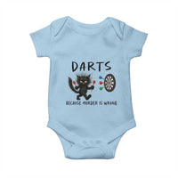 Funny Grumpy Cat Dart Player Baby Onesie Because Murder Is Wrong Pub Game Gift - Wonder Print Shop