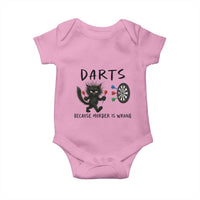 Funny Grumpy Cat Dart Player Baby Onesie Because Murder Is Wrong Pub Game Gift - Wonder Print Shop