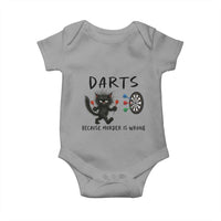 Funny Grumpy Cat Dart Player Baby Onesie Because Murder Is Wrong Pub Game Gift - Wonder Print Shop