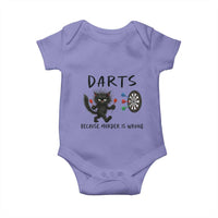 Funny Grumpy Cat Dart Player Baby Onesie Because Murder Is Wrong Pub Game Gift - Wonder Print Shop
