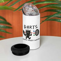 Funny Grumpy Cat Dart Player 4 in 1 Can Cooler Tumbler Because Murder Is Wrong Pub Game Gift - Wonder Print Shop