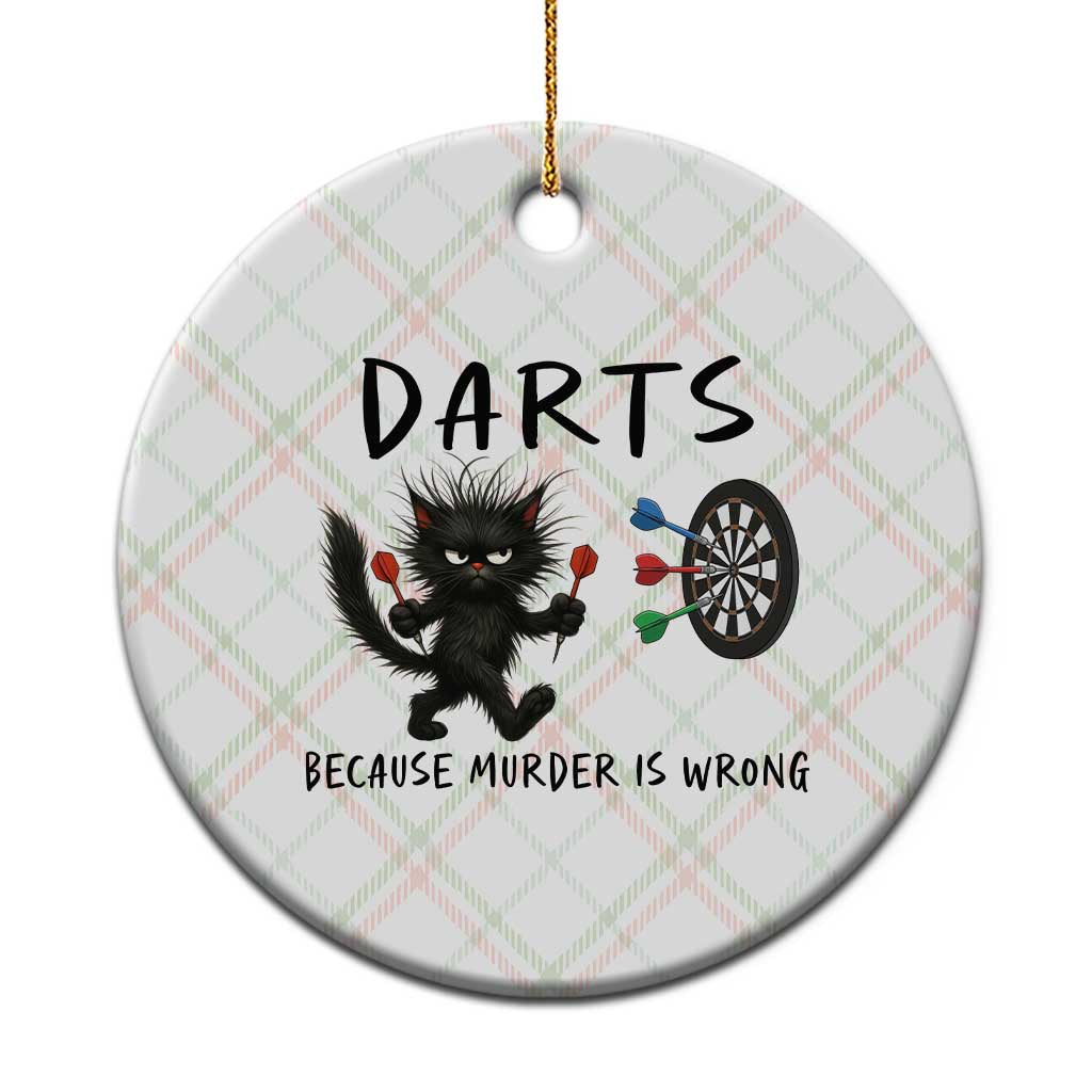 Funny Grumpy Cat Dart Player Ceramic Ornament Because Murder Is Wrong Pub Game Gift - Wonder Print Shop