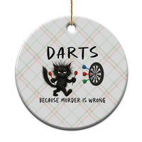 Funny Grumpy Cat Dart Player Ceramic Ornament Because Murder Is Wrong Pub Game Gift - Wonder Print Shop