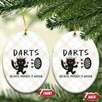 Funny Grumpy Cat Dart Player Ceramic Ornament Because Murder Is Wrong Pub Game Gift - Wonder Print Shop