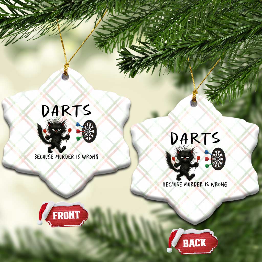 Funny Grumpy Cat Dart Player Ceramic Ornament Because Murder Is Wrong Pub Game Gift - Wonder Print Shop