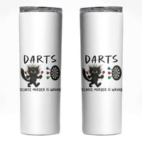 Funny Grumpy Cat Dart Player Skinny Tumbler Because Murder Is Wrong Pub Game Gift - Wonder Print Shop