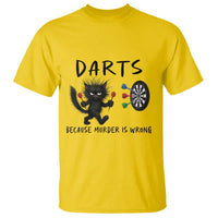 Funny Grumpy Cat Dart Player T Shirt Because Murder Is Wrong Pub Game Gift - Wonder Print Shop