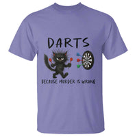 Funny Grumpy Cat Dart Player T Shirt Because Murder Is Wrong Pub Game Gift - Wonder Print Shop