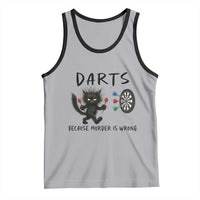 Funny Grumpy Cat Dart Player Tank Top Because Murder Is Wrong Pub Game Gift - Wonder Print Shop