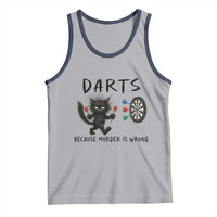 Funny Grumpy Cat Dart Player Tank Top Because Murder Is Wrong Pub Game Gift - Wonder Print Shop