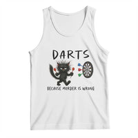 Funny Grumpy Cat Dart Player Tank Top Because Murder Is Wrong Pub Game Gift - Wonder Print Shop