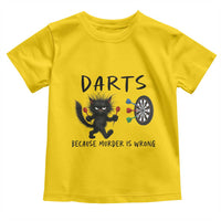 Funny Grumpy Cat Dart Player Toddler T Shirt Because Murder Is Wrong Pub Game Gift - Wonder Print Shop