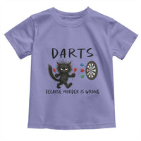 Funny Grumpy Cat Dart Player Toddler T Shirt Because Murder Is Wrong Pub Game Gift - Wonder Print Shop
