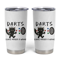 Funny Grumpy Cat Dart Player Tumbler Cup Because Murder Is Wrong Pub Game Gift - Wonder Print Shop