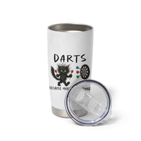 Funny Grumpy Cat Dart Player Tumbler Cup Because Murder Is Wrong Pub Game Gift - Wonder Print Shop