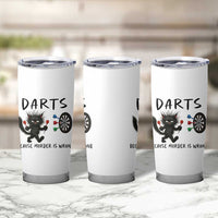 Funny Grumpy Cat Dart Player Tumbler Cup Because Murder Is Wrong Pub Game Gift - Wonder Print Shop