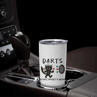 Funny Grumpy Cat Dart Player Tumbler Cup Because Murder Is Wrong Pub Game Gift - Wonder Print Shop