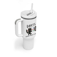 Funny Grumpy Cat Dart Player Tumbler With Handle Because Murder Is Wrong Pub Game Gift - Wonder Print Shop
