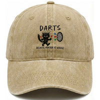 Funny Grumpy Cat Dart Player Washed Cotton Baseball Cap Because Murder Is Wrong Pub Game Gift