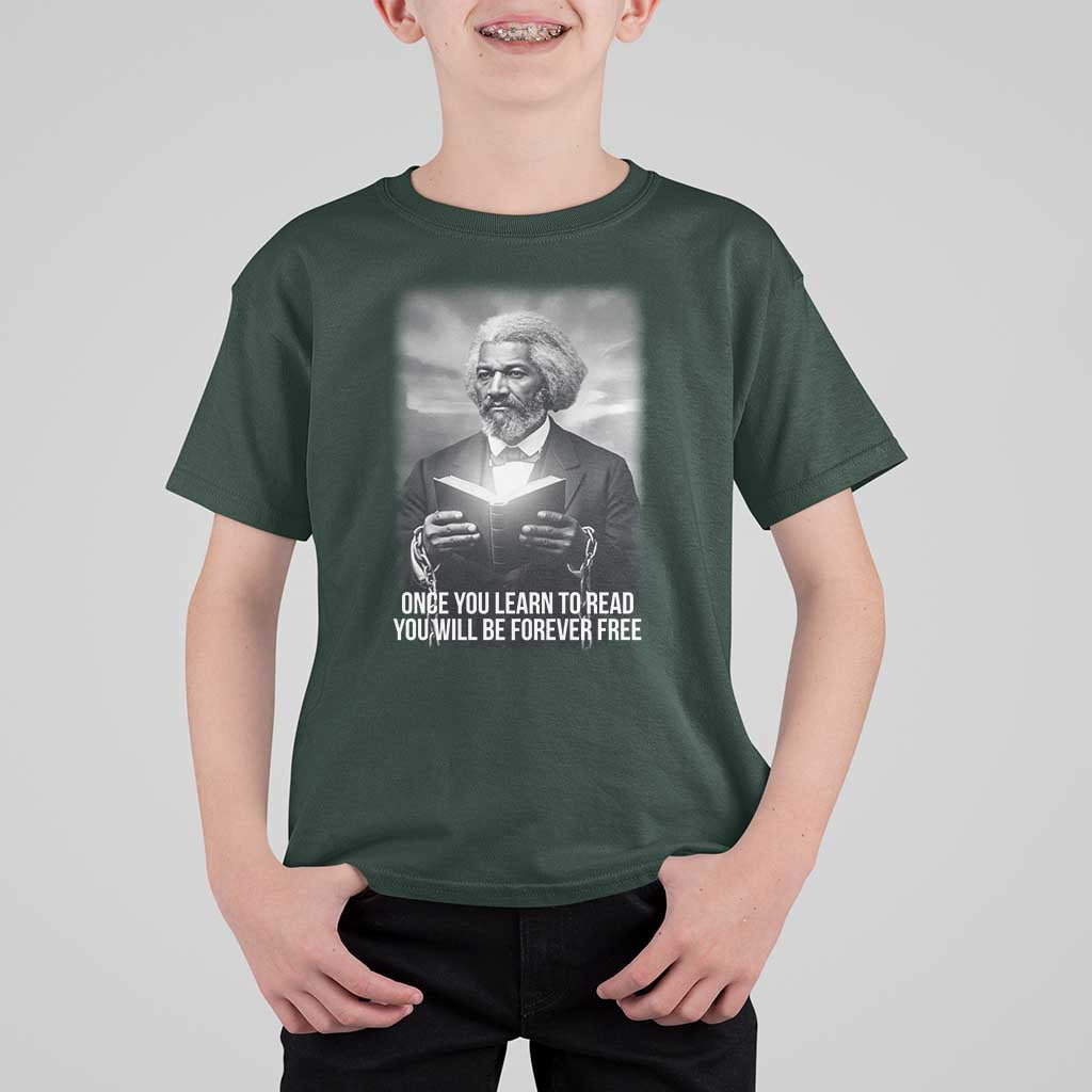 Frederick Douglass T Shirt For Kid Once You Learn To Read You Will Be Forever Free - Wonder Print Shop