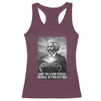 Frederick Douglass Racerback Tank Top Once You Learn To Read You Will Be Forever Free - Wonder Print Shop