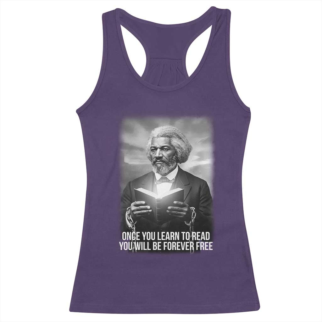 Frederick Douglass Racerback Tank Top Once You Learn To Read You Will Be Forever Free - Wonder Print Shop