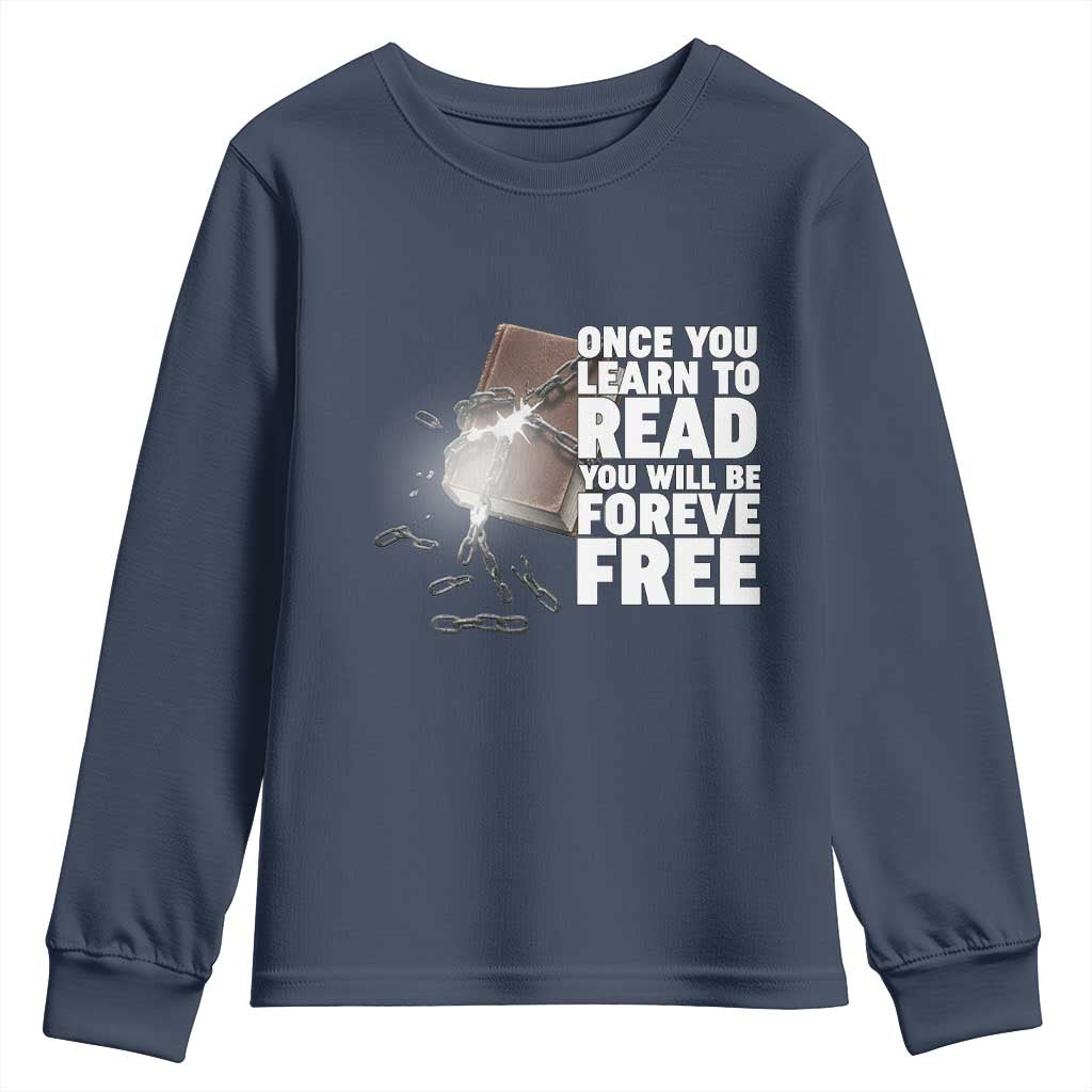 Frederick Douglass Freedom Quote Youth Sweatshirt Once You Learn To Read - Wonder Print Shop