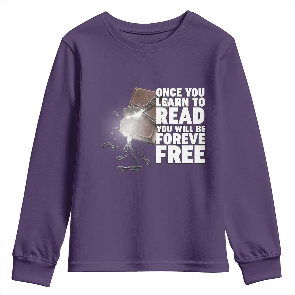 Frederick Douglass Freedom Quote Youth Sweatshirt Once You Learn To Read - Wonder Print Shop