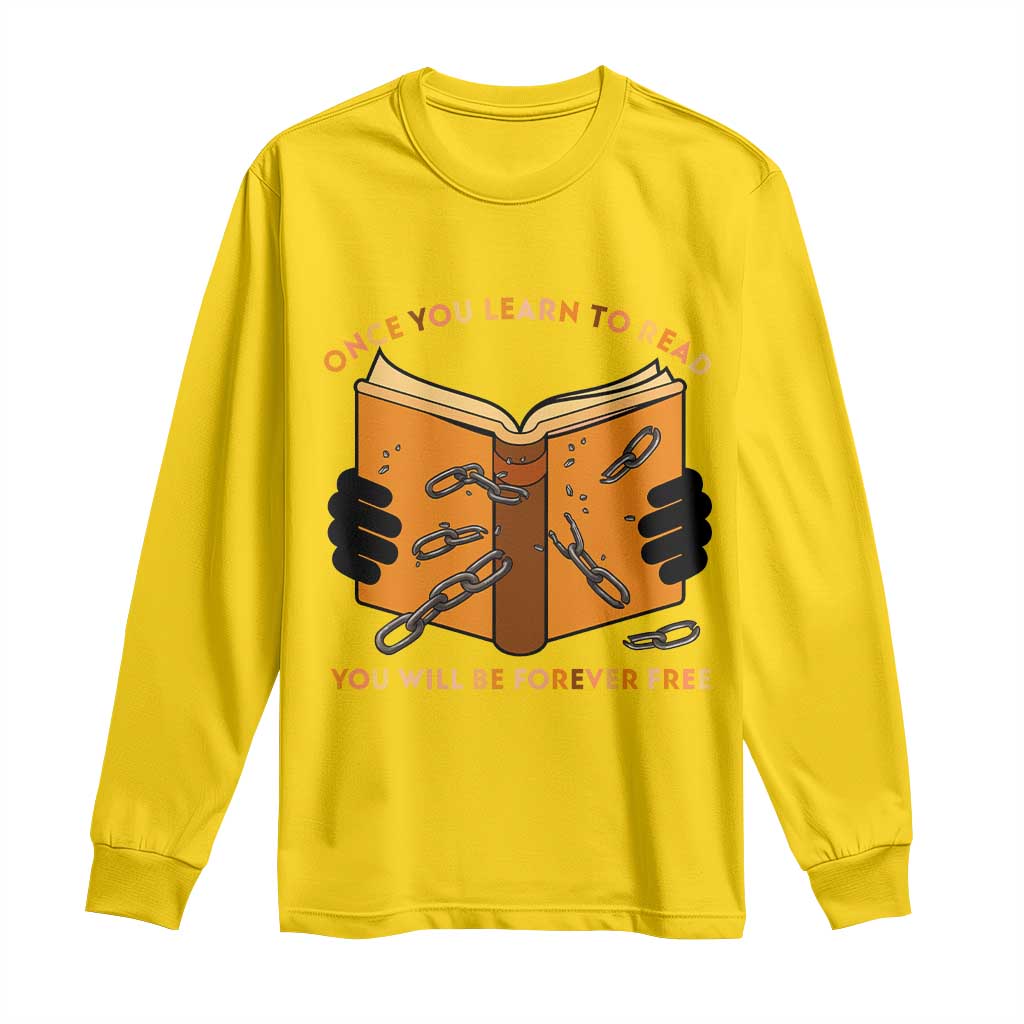 Breaking Every Chain Education Long Sleeve Shirt Frederick Douglass Quote - Wonder Print Shop