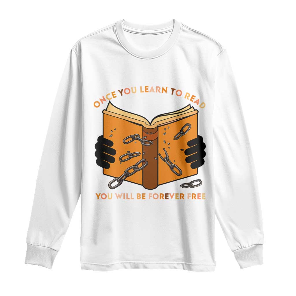 Breaking Every Chain Education Long Sleeve Shirt Frederick Douglass Quote - Wonder Print Shop