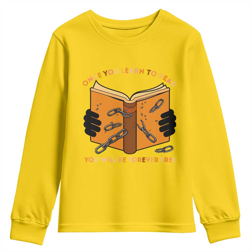 Breaking Every Chain Education Youth Sweatshirt Frederick Douglass Quote - Wonder Print Shop