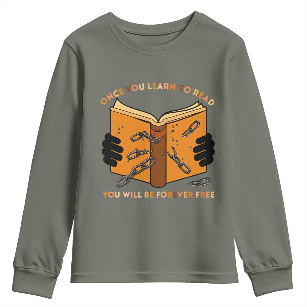 Breaking Every Chain Education Youth Sweatshirt Frederick Douglass Quote - Wonder Print Shop