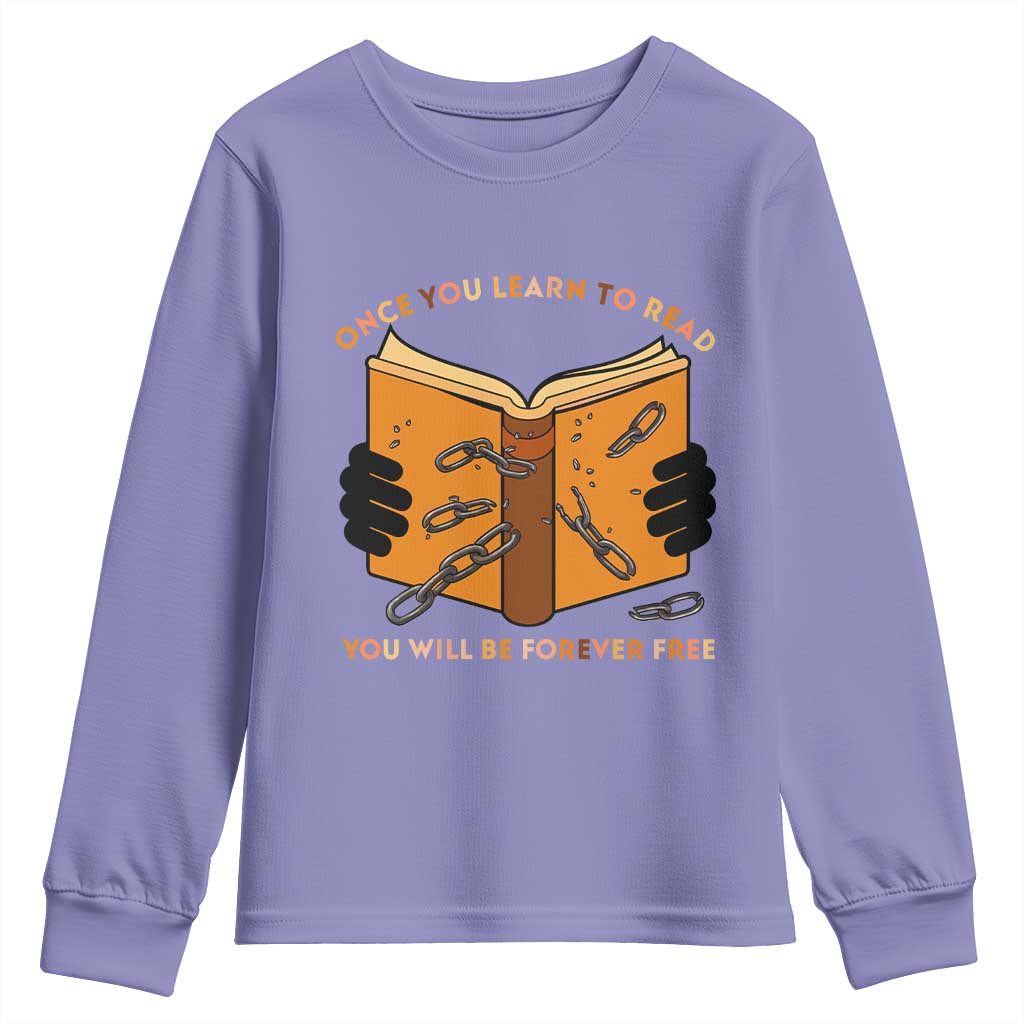 Breaking Every Chain Education Youth Sweatshirt Frederick Douglass Quote - Wonder Print Shop
