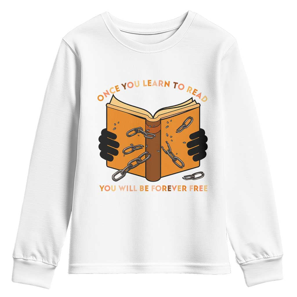 Breaking Every Chain Education Youth Sweatshirt Frederick Douglass Quote - Wonder Print Shop