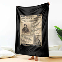 Education Is Freedom Newspaper Throw Blanket Frederick Douglass Black History Month Gift - Wonder Print Shop