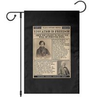 Education Is Freedom Newspaper Garden Flag Frederick Douglass Black History Month Gift - Wonder Print Shop