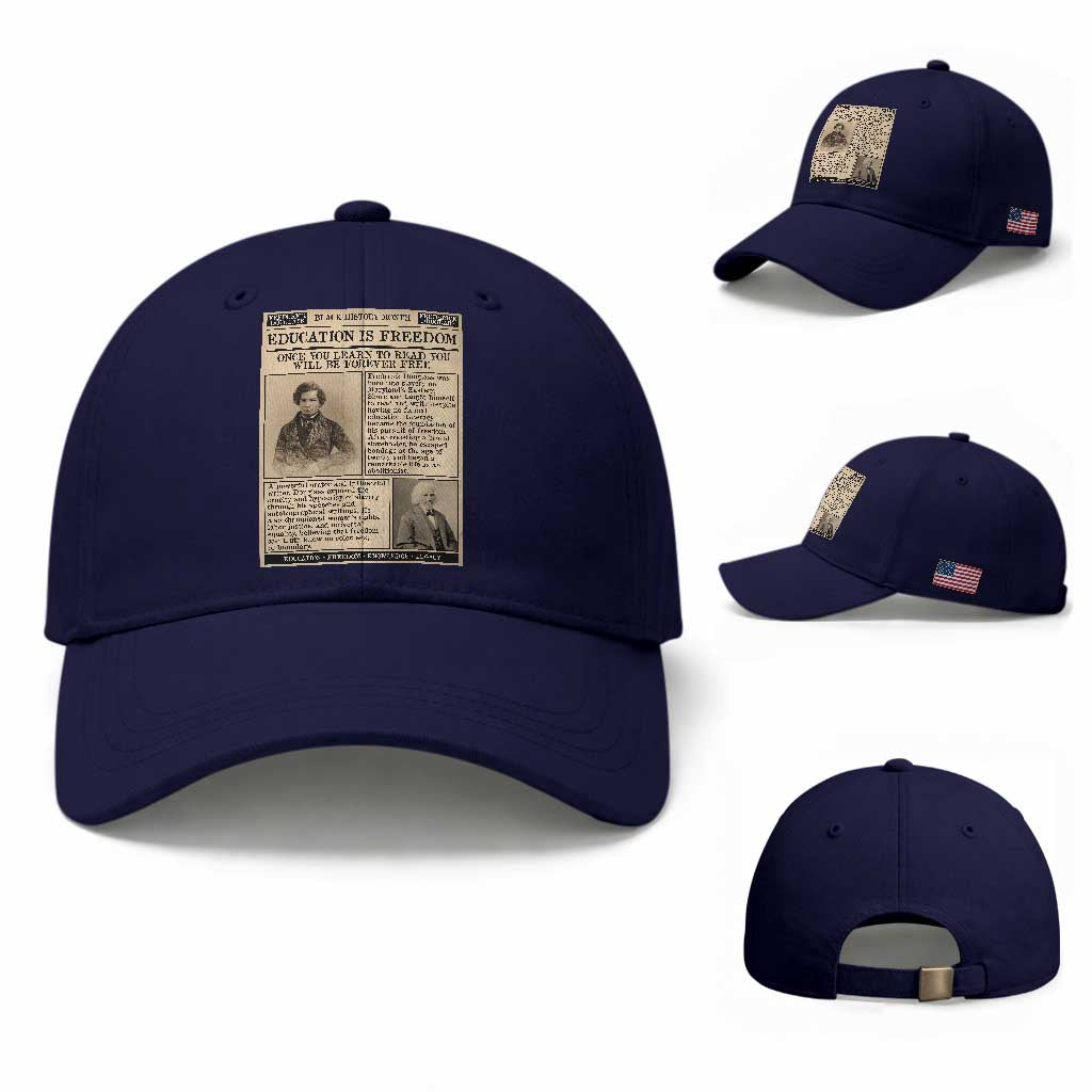 Education Is Freedom Newspaper Baseball Cap Frederick Douglass Black History Month Gift