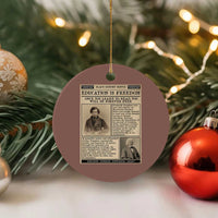 Education Is Freedom Newspaper Ceramic Ornament Frederick Douglass Black History Month Gift - Wonder Print Shop