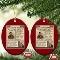 Education Is Freedom Newspaper Ceramic Ornament Frederick Douglass Black History Month Gift - Wonder Print Shop