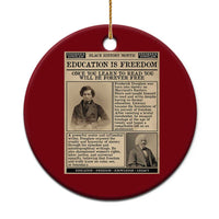 Education Is Freedom Newspaper Ceramic Ornament Frederick Douglass Black History Month Gift - Wonder Print Shop