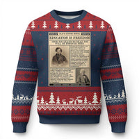 Education Is Freedom Newspaper Ugly Christmas Sweater Frederick Douglass Black History Month Gift - Wonder Print Shop